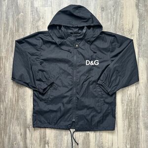 Vintage Dolce & Gabbana D&G Black Nylon Windbreaker Jacket Size XL